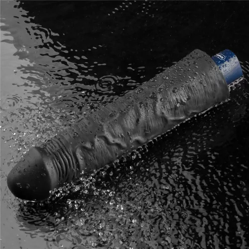 9,5" REAL SOFTEE wiederaufladbarer vibrierender Dildo (Schwarz)_B15O50_4