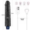 9,5" REAL SOFTEE wiederaufladbarer vibrierender Dildo (Schwarz)_B15O50_4