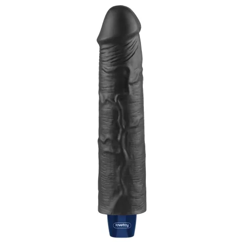 9,5" REAL SOFTEE wiederaufladbarer vibrierender Dildo (Schwarz)_B15O50_4