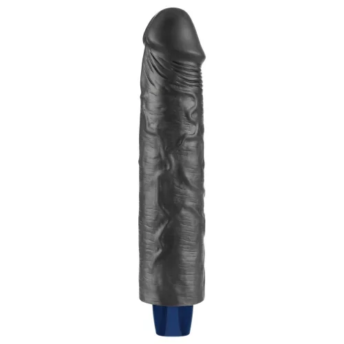 9,5" REAL SOFTEE wiederaufladbarer vibrierender Dildo (Schwarz)_B15O50_4