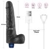10" REAL SOFTEE wiederaufladbarer vibrierender Dildo (Schwarz)_B15O50_4