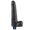 10" REAL SOFTEE wiederaufladbarer vibrierender Dildo (Schwarz)_B15O50_4