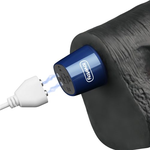 10,5" REAL SOFTEE wiederaufladbarer vibrierender Dildo (Schwarz)_B15O50_4