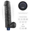 10,5" REAL SOFTEE wiederaufladbarer vibrierender Dildo (Schwarz)_B15O50_4