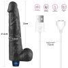 10,5" REAL SOFTEE wiederaufladbarer vibrierender Dildo (Schwarz)_B15O50_4