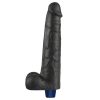10,5" REAL SOFTEE wiederaufladbarer vibrierender Dildo (Schwarz)_B15O50_4