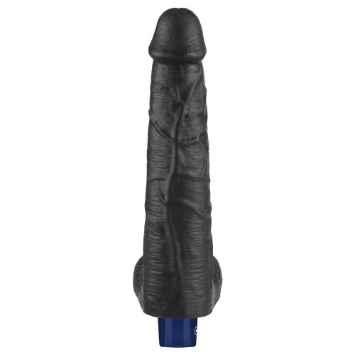 10,5" REAL SOFTEE wiederaufladbarer vibrierender Dildo (Schwarz)_B15O50_4