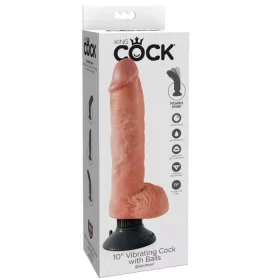 KING COCK - 25,5 CM-ES REZGŐ FARK GOLYÓS BŐRREL