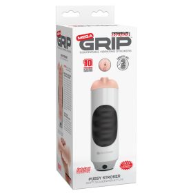 Mega Grip vibrierender Stroker Muschi Weiß/Schwarz/Licht