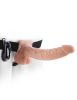 9" vibrierender, hohler Strap-On mit Balls Light/Black
