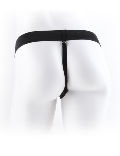 9" vibrierender, hohler Strap-On mit Balls Light/Black