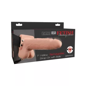 7" hohles Strap-On Licht/Schwarz