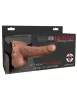 6" hohles wiederaufladbares Strap-On mit Balls Tan