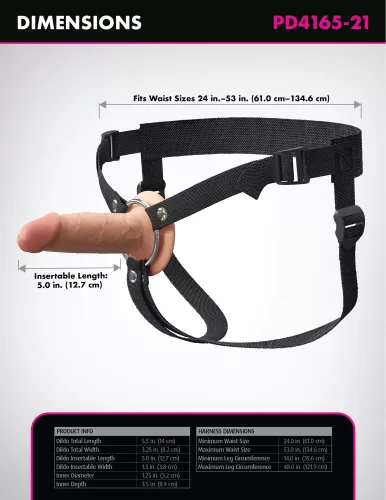5" Silikon-Hohl-Strap-On Dual-Density
