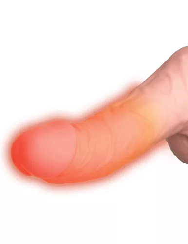 6,5" stoßender Schwanz mit Hoden – Dreifach-Hot-Licht