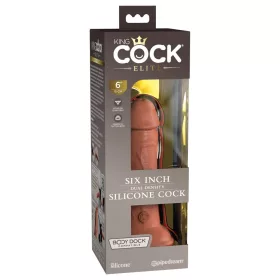 6" Dual-Density Vibrating Silicone Cock Tan