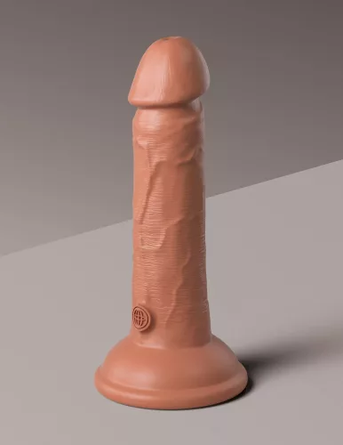 6" Dual-Density Vibrating Silicone Cock Tan