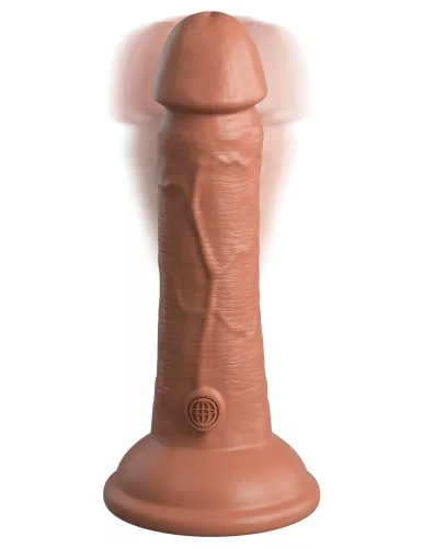 6" Dual-Density Vibrating Silicone Cock Tan