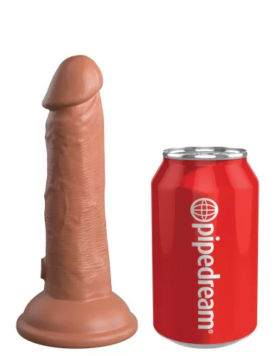 6" Dual-Density Vibrating Silicone Cock Tan