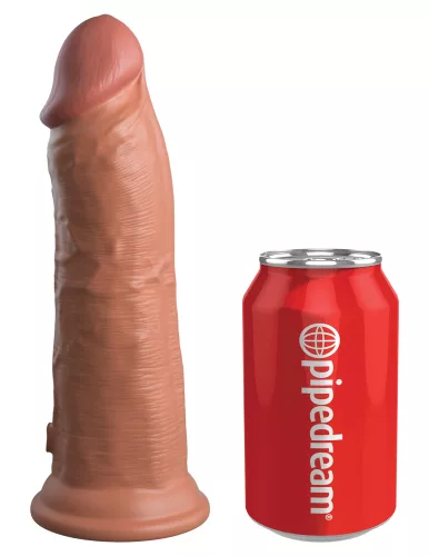 8" Dual-Density Vibrating Silicone Cock Tan