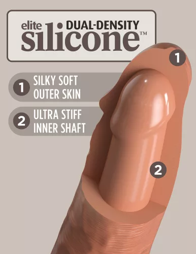 8" Dual-Density Vibrating Silicone Cock Tan
