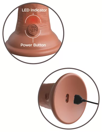 8" Dual-Density Vibrating Silicone Cock Tan