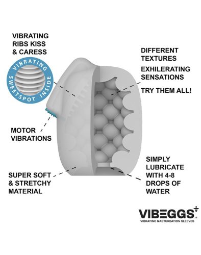 VIBEGGS – Blow Misty – Vibrierende Masturbationshülle – Weiß